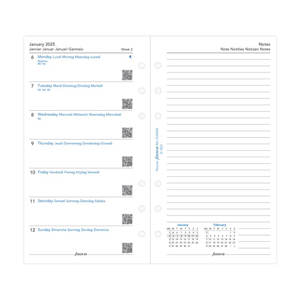 Filofax Week on One Page Diary with Notes Personal 2025 Multilanguage